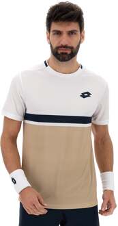 Lotto Tech V T-shirt Heren-Beige - S,M,L,XL,XXL
