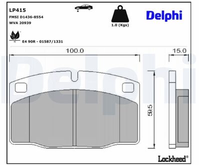 Lotus Remblokkenset, schijfrem LP415