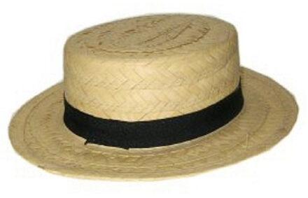 Lou Bandy gondoliers verkleed hoedje - Stro/riet hoedjes - voor volwassenen