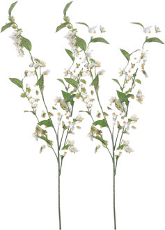 Louis Maes Bloesem kunstbloem/tak - Set van 2x stuks - wit - 85 cm - appelbloesem