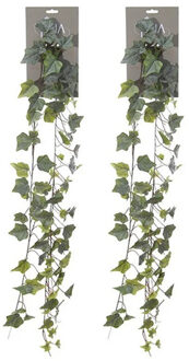 Louis Maes kunstplant blaadjes slinger Klimop/hedera - 2x - groen - 180 cm