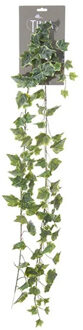 Louis Maes kunstplant blaadjes slinger Klimop/hedera - groen/wit - 180 cm