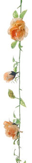 Louis Maes kunstplant bloemenslinger Rozen - zalmroze/groen - 225 cm - kunstbloemen
