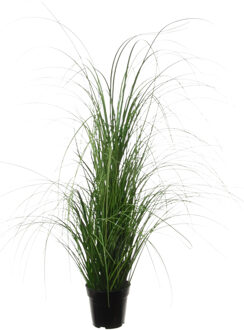 Louis Maes Quality kunstplant - Siergras bush - donkergroen - H110 cm - in pot - Kunstplanten