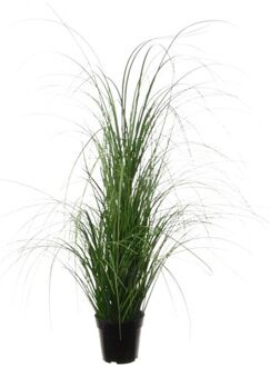 Louis Maes Quality kunstplant - Siergras bush - donkergroen - H110 cm - in pot - Kunstplanten