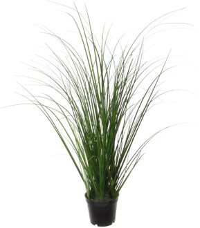 Louis Maes Quality kunstplant - Siergras bush - donkergroen - H55 cm - in pot - Kunstplanten