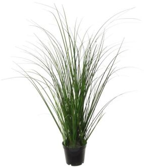Louis Maes Quality kunstplant - Siergras bush - donkergroen - H55 cm - in pot - Kunstplanten
