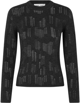 Louise Crew Neck Sweater - Phantom Samsøe Samsøe , Black , Dames - XS