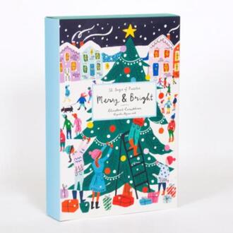 Louise Cunningham Merry And Bright 12 Days Of Christmas Advent Puzzle Calendar - Galison (ISBN: 9780735371125)