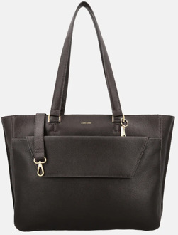 LOULOU ESSENTIELS Celine shopper met laptopvak 15.6 inch chocolate torte Bruin