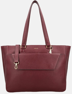 LOULOU ESSENTIELS Celine shopper met laptopvak 15.6 inch ruby Donker rood