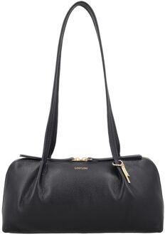 LOULOU ESSENTIELS Elo dark blue schoudertas dames Blauw - H 16 x B 32 x D 6 cm