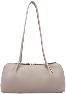 LOULOU ESSENTIELS Elo soft sepia schoudertas dames Bruin - H 16 x B 32 x D 6 cm