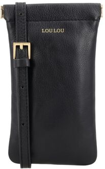 LOULOU ESSENTIELS Mia black telefoontasje dames Zwart - H 20 x B 11.5 x D 0.5 cm