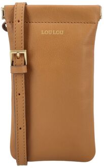 LOULOU ESSENTIELS Mia tan telefoontasje dames Cognac - H 20 x B 11.5 x D 0.5 cm