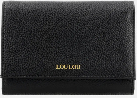 LOULOU ESSENTIELS Petite Fleur portemonnee S black Zwart