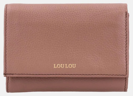 LOULOU ESSENTIELS Petite Fleur portemonnee S mocha mousse Roze