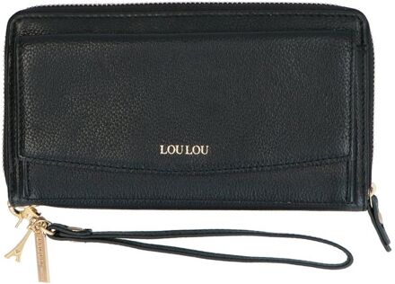 LOULOU ESSENTIELS SLB black polstasje dames portemonnee Zwart - H 11 x B 19 x D 4 cm