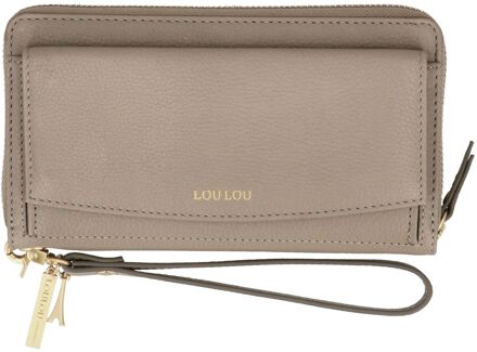LOULOU ESSENTIELS SLB soft sepia polstasje dames portemonnee Bruin - H 11 x B 19 x D 4 cm