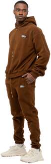 Lounge Fleece-trainingspak voor heren Camel - S