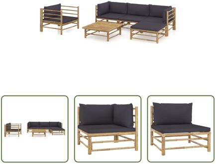 Lounge Set - Bamboe - 65 x 70 x 60 cm - Modulair Grijs