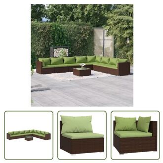 Lounge set - Bruin PE-rattan - Modulair ontwerp - Stevig frame - Waterdichte kussens - Afmetingen- 70