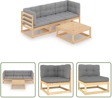 Lounge Set - Grenenhout - Grijs - 70 x 70 x 67 cm - Montage vereist