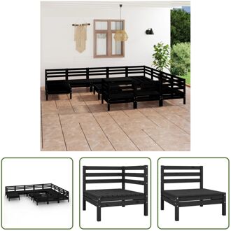 lounge set - Houten tuinset - 63.5 x 63.5 x 62.5 cm - zwart