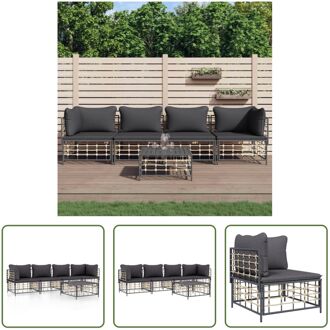 Lounge set s Hoekbank - Antraciet - 72x72x66 cm - Weerbestendig Grijs