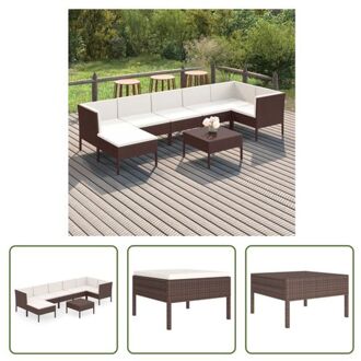 Lounge Tuinmeubelset - Bruin - PE-rattan - 60x60x35cm - Inclusief kussens