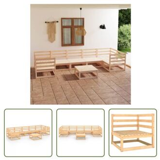 Lounge tuinset - Massief grenenhout - Modulair - 70 x 70 x 67 cm - Onbehandeld Bruin