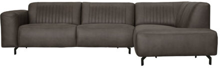 Loungebank Bolero chaise longue rechts | leer Kentucky antraciet 01 | 2,75 x 2,15 mtr breed