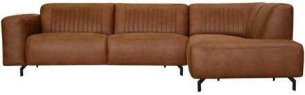 Loungebank Bolero chaise longue rechts | leer Kentucky cognac 09 | 2,75 x 2,15 mtr breed
