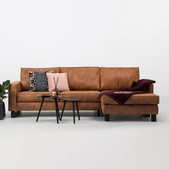 Loungebank 'Mathew' Rechts, Microleder, kleur cognac