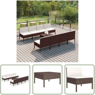 Loungebank Middenbanken - Bruin - 57 x 69 x 69 cm - PE-rattan