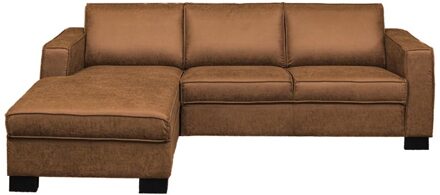 Loungebank Shuffle links | lederlook Missouri cognac 03 | 1,61 x 2,35 mtr breed