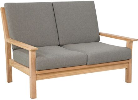 Loungebank teak 124 cm incl. kussen Lesli LivingLesli Living Grijs