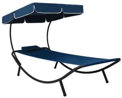 Loungebed Oxford Staal - 200 x 90 x 112 cm - Blauw