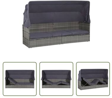 Loungebed Serene - Ligstoel - Grijs - 205x62x124cm - Verstelbaar ligvlak