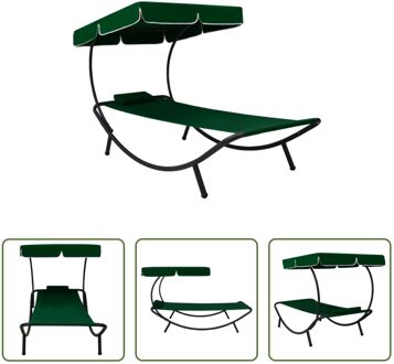 Loungebed - Tuinmeubelen - 200x90x112 cm - Weerbestendig Groen