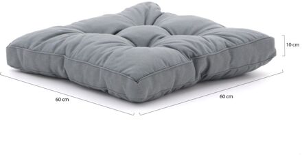 loungekussen Florance Rib 60 x 60 cm dralon grijs