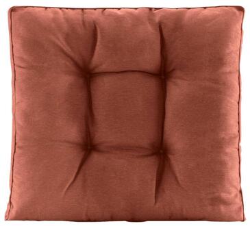 Loungekussen Florence Rug - Terracotta - 73x73 Cm - Polyester/Katoen - Rood#Bruin