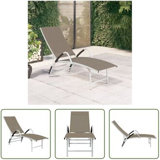 Lounger XL - Taupe - (170-193) x 60.5 x (96-51) cm - Verstelbaar