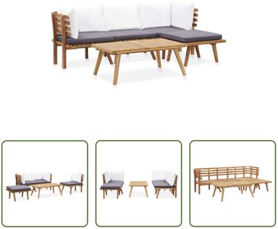 Loungeset Acaciahout - 65x65x65 cm - Inclusief kussens - Montage vereist Bruin