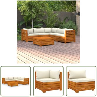 Loungeset - Acaciahout - 68x68x60 cm - Crèmewit