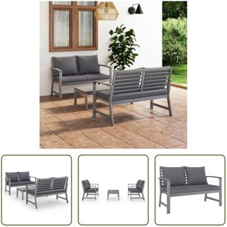 Loungeset - Acaciahout - Greywash - 120x60.5x81cm - Inclusief salontafel Grijs