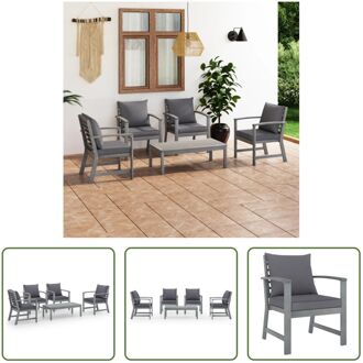 Loungeset Acaciahout - Grijs - 100 x 50 x 33 cm - Montage vereist