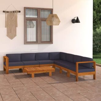 loungeset acaciahout - tuinmeubelset - donkergrijs - 100x60x25cm