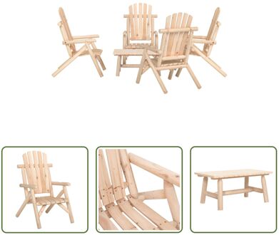 Loungeset Adirondack - 68 x 86 x 103 cm - Massief vurenhout Bruin