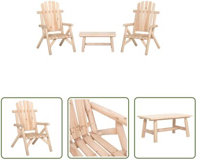 Loungeset Adirondack - Hout - 68x86x103 cm - Massief vurenhout Bruin